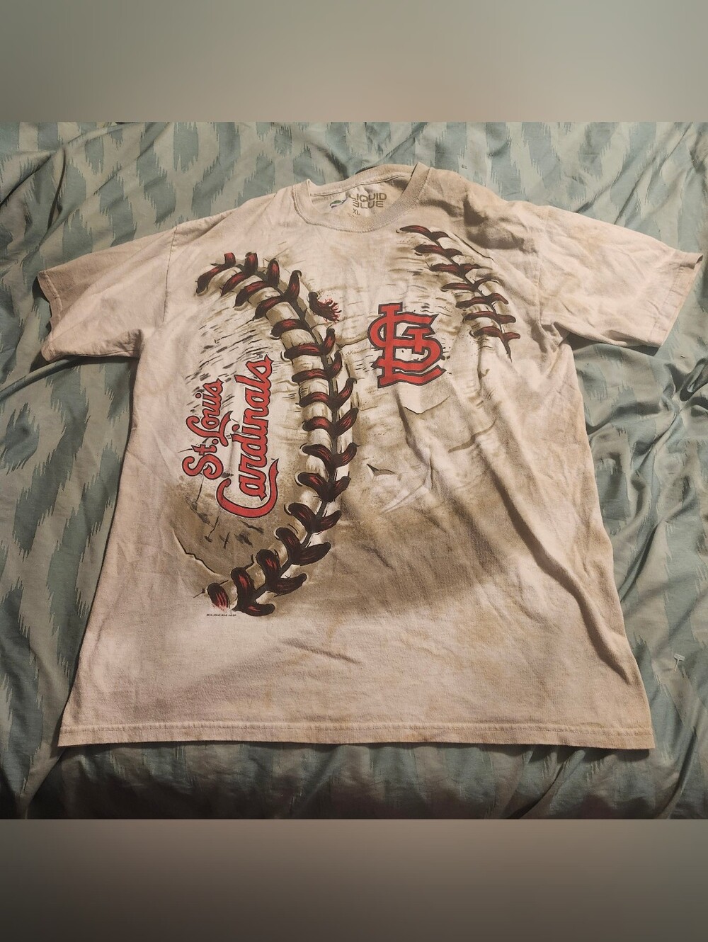 Liquid Blue T-Shirt St Louis Cardinals MLB Baseball 2014 Men's Size 2XL